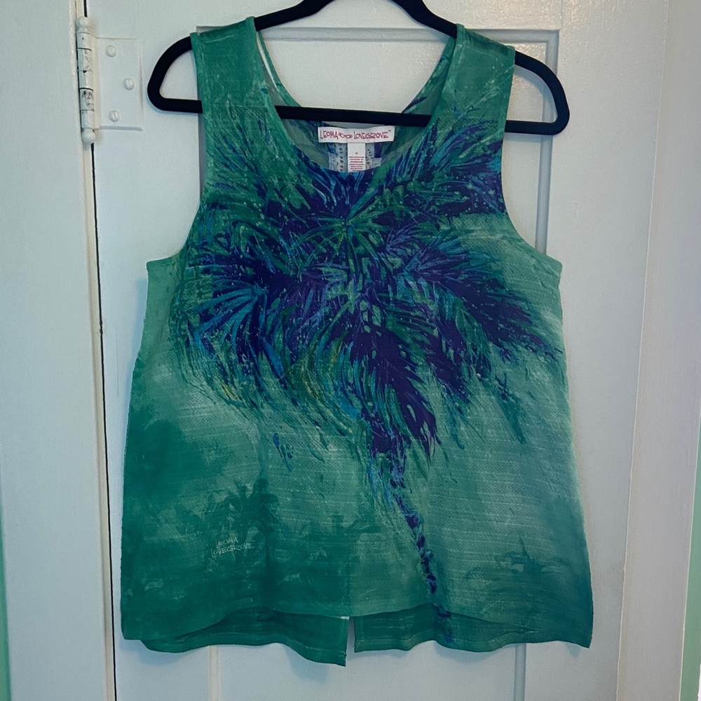 Tropical Palm Print Tank Top